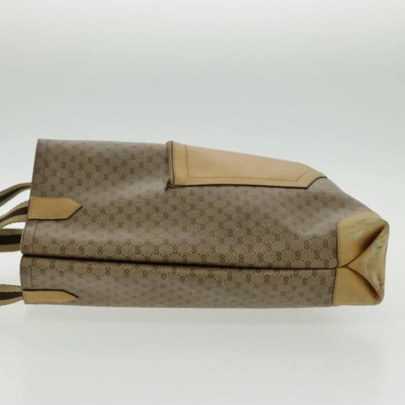 GUCCI Micro GG Canvas Tote Bag Pvc Leather Beige - Picture 4 of 16